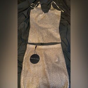 Shimmering gold Skirt Set